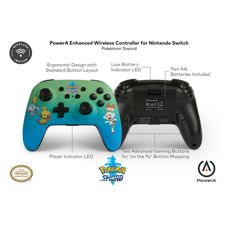 PowerA Wireless Nintendo Switch Controller - Mario Joy, AA Battery Powered  (Battery Included), Pro Controller for Switch, Advanced Gaming Buttons