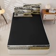 thumbnail image 3 of catabedysis Rustic Camping Zipper Full Size Comforter Sets with Fitted Sheet and 2 Pillowcases,Camper Tent Print Zipper Bedding Set For Boys,Brown Beige,Black Reversible,4-Piece, 3 of 7
