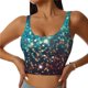 thumbnail image 1 of Balery Colorful Rainbow Glitter Sujetadores deportivos con espalda cruzada para mujer, acolchados, sin costuras, de alto impacto, ideales para yoga, gimnasio, entrenamiento y fitness.-X-Large, 1 of 8