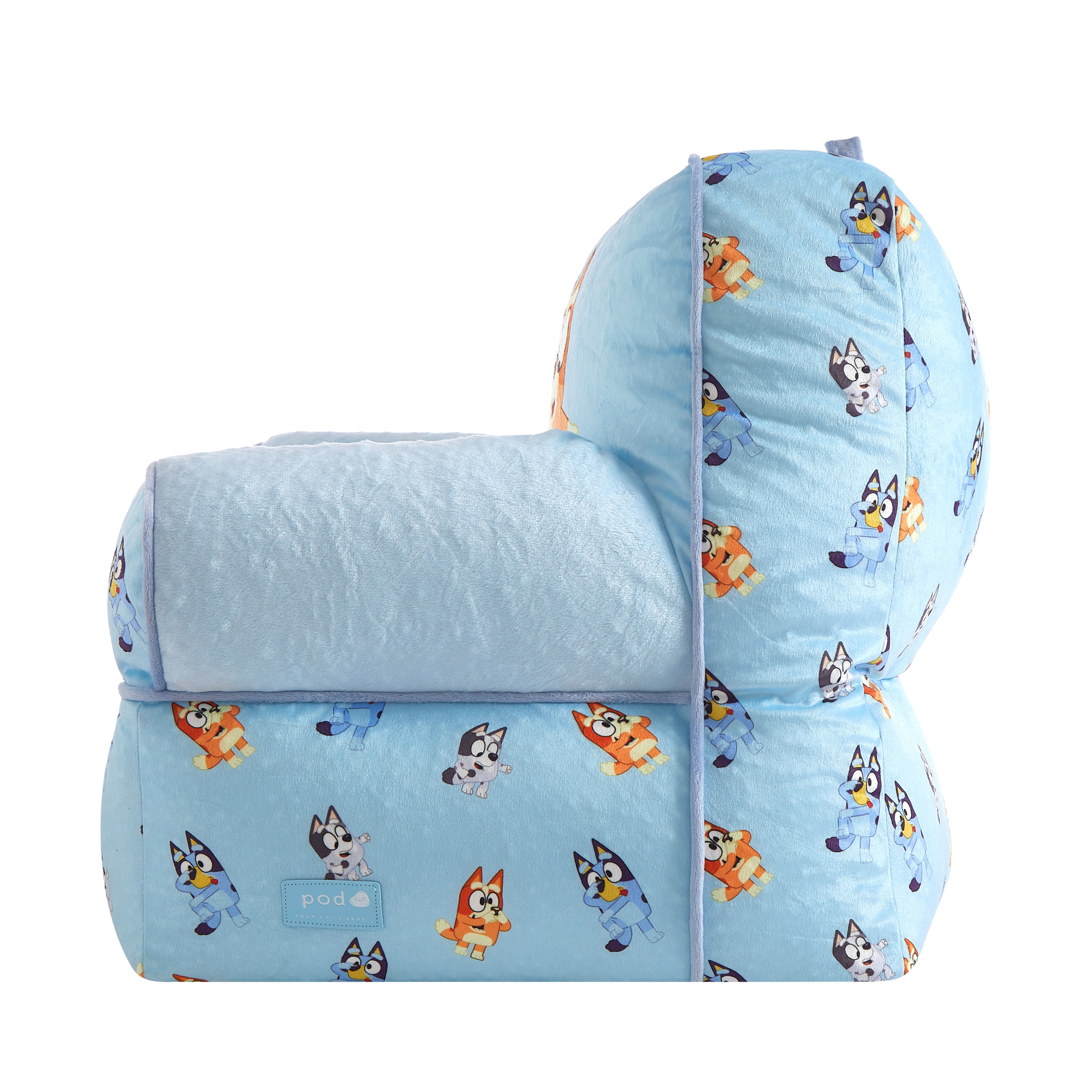 Bluey Toddler Bluey and Bingo Square Bean Bag Chair, Blue