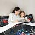 thumbnail image 5 of Homewish Red Sport Car Bedding Comforter Set 2pcs for Kids Children Teens,USA Flag Twin Comforter Sets Microfiber,Geometric Plaid Honeycomb Breathable Bedding Set,Lightweight Room Decor, 5 of 8