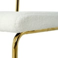 thumbnail image 5 of Modern White Teddy Fabric Dining Chairs (Set of 4) - Gold Legs, Metal Frame - Kitchen/Living Room - 20" - Stylish &amp; Comfortable Seating, 5 of 14