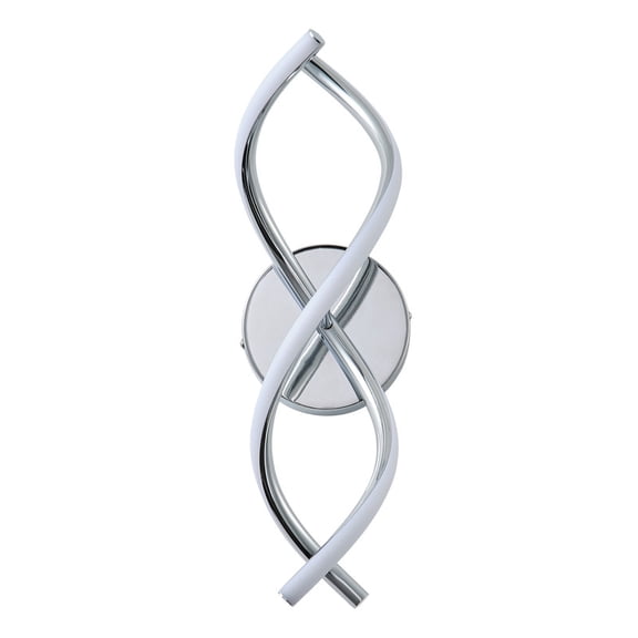 Stylish LED Wall Sconce, Spiral Shaped Wall Lamp for Dining Room, Bedroom & Hallway (Chrome)