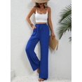 thumbnail image 1 of Pantalones casuales de pierna ancha con trapeador de color sólido versátiles de primavera y verano para mujer europea y americana, 1 of 6