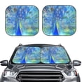 thumbnail image 6 of Lsque Peacock 2 PCS Windshield Sun Shade | CarFoldable Window Covers | Car Accessories Reflect UV for Universal Cars SUV Truck | Small, 6 of 7
