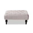 thumbnail image 2 of Baxton Studio Pouf Rembourré en Velours Gris Keswick, 2 of 7