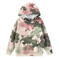 thumbnail image 4 of Xyxonk Camo Girls Hoodies Kids Size 10-12 Long Sleeve Maple Leaf Print Trendy Camouflage Sweatshirts with Pocket Winter Hunting Fleece Pullover Hoodie,Pink 90, 4 of 4