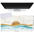 thumbnail image 4 of Large Gaming Mouse Pad, Non-Slip Rubber Base Water-Resistant Mousepad Desk Mat for Computer Keyboard, 35.4" x 15.75" Extended Desk Pad with Stitched Edges for Office Gaming, Golden Sun & Sea, 4 of 6