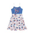 thumbnail image 3 of Uourmeti Girls American Flag Dresses Patriotic Beach Sundress Kids Toddler Sleeveless A Line Soft Midi Swing Skater for Girls 4th of July Tiered Dresses for Summer Spring, 3 of 6