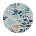 thumbnail image 4 of HAOXIT Leaf Table Cloth - Blue Brown White Table Cover Round Table Clothes for Dining Room 46-50, 4 of 8