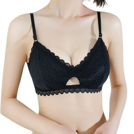 BYHONG Women s Solid Color Ice Silk Backless Bra Side Support Wireless Lifting Adjustable Hook and Buckle Bras for Women Soft Everyday Bra Black S