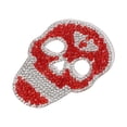 thumbnail image 2 of Iron Patches, Convenient Practical Shiny Decorative Red Skull Rhinestone Material Embroidered Patch  For Hats For Wedding Dresses, 2 of 8