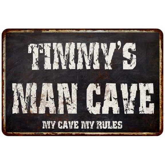 TIMMY'S Man Cave Black Grunge Sign Home Decor Gift Cave Funny 108120004232