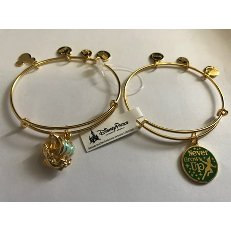 Disney Fantasyland Pirate Ship Set of 2 Bangle by Alex and Ani Gold Finish New