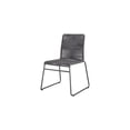 thumbnail image 5 of HomeStock Contemporary Chic Upholstered Stackable Side Chairs (Set of 2) - Charcoal and Gunmetal, Sleek Metal Frame with Rope Woven Seat, Stackable Design for Space Saving, 5 of 6