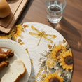 thumbnail image 3 of Farmhouse Sunflower Round 15 Inch Placemats Set of 6, Vintage Daisy Butterflies Rustic Burlap HeatResistant Non Slip Place Mats for Dining Table, Wipeable Braided Kitchen Table Mats for Housewarming, 3 of 9