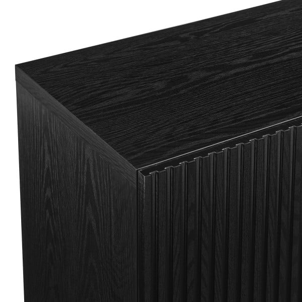 Tyler Rectangular Fluted TV Stand for TV's up to 78" in Black Grain