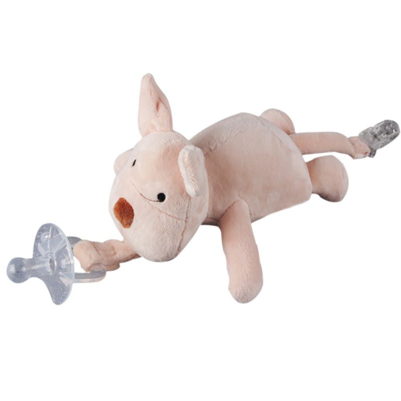 Infant Baby Pacifier Holder Hanging Removable Plush Kids Animal Doll Toy Soother 