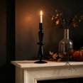 thumbnail image 5 of Linnome Halloween Themed Black Glass Candlestick, Elegant Gothic Taper Candle Holder for Table Centerpiece Decor, Spooky Party Ornament and Haunted House Holiday Decoration Gift, 5 of 6