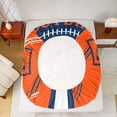 thumbnail image 5 of jejeloiu Rugby Ball Games Queen Sheet Sets,Orange Sport Helmet Bed Set For Football Gamer 4-Piece, 5 of 7