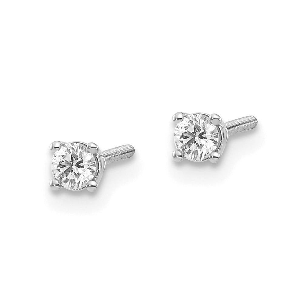 Diamond2Deal 14kw .15ct VS2/SI1 G-I Diamond Stud Thread on/off Post Earrings