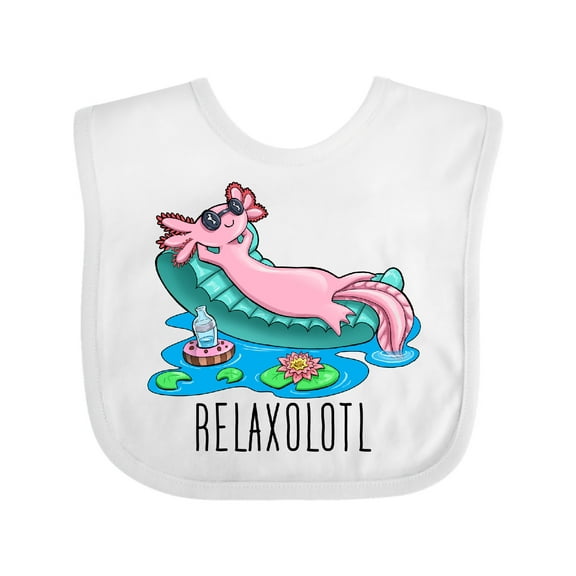 Inktastic Relaxolotl- Cute Axolotl on Summer Vacation Boys or Girls Baby Bib