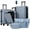 Blue, variant on Lightweight Hardside Luggage Sets 5 Piece with Front Opening, Expandable Carry On Suitcase Set with Double Spinner Wheel, Travel Luggage with USB Port and TSA Locks (20 24 28 inch, Brown+White)