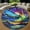 Aurora Borealis24, variant on Circle Area Rug, Brown Pitbull Washable Non-Slip Floor Carpet, Soft Rug for Living Room Bedroom Decor 24 Inch
