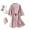 Pink, variant on TIMIFIS Women's Silk Robes Lace Robes Bride Bridesmaid Party Satin Bathrobe V Neck Sleepwear Loungewear Dressing Gowns with 3/4 Sleeve - Spring/Summer