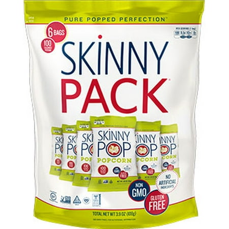 SkinnyPop Popcorn, Skinny Pack, Original, 6 bags, 0.65 Oz each, Gluten-Free Popcorn, Non-GMO, No Artificial Ingredients, Healthy (Best Popcorn Packets For Popcorn Machine)