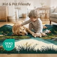 thumbnail image 4 of ODIKA 8'x10' Washable Area Rug Vintage Mountain Woodland Scenery With Deer Elk And Rustic Cloud Prints for King Size Bedroom Under Bed, Master Suite, Non-Shedding, Easy Care, 4 of 7