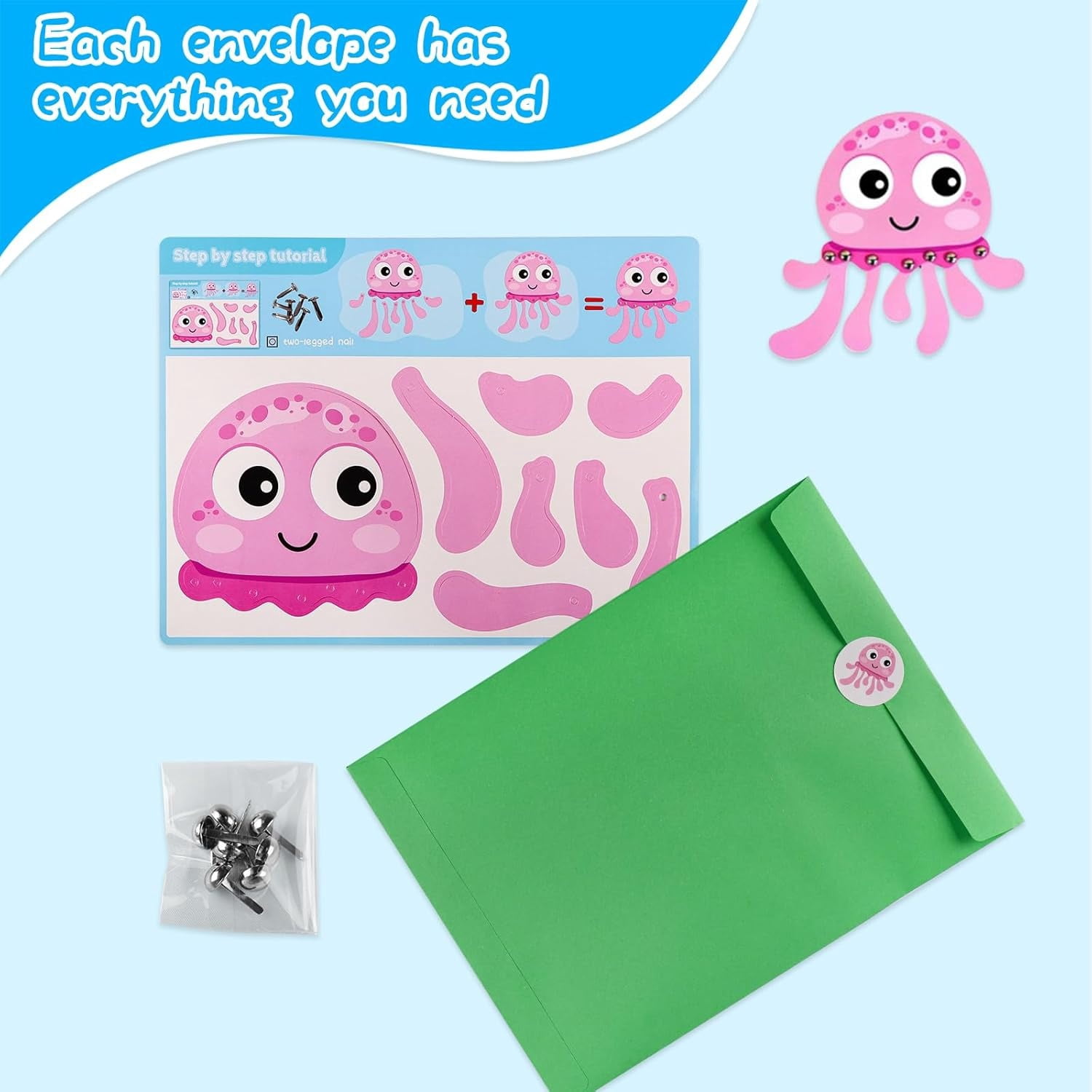20 Animal Arts & Crafts Kit for Kids 4-6, All-Inclusive Toddler Craft Box with Paper Plates, Puppets, Fun Activities, Tigers, Lions (134 Characters) (Animal)