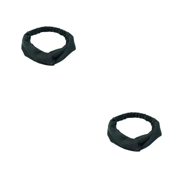 Qarigey Diademas para mujer, diademas cruzadas de punto para correr, bandanas, bandas para el cabello, Color sólido, accesorios envolventes para mujer, Verde oscuro 2piezas Qarigey CBP491641