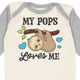 thumbnail image 4 of Inktastic My Pops Loves Me with Sloth and Hearts Boys or Girls Long Sleeve Baby Bodysuit, 4 of 5