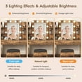 thumbnail image 3 of Vabches Vanity Desk Set with Mirror and Lights, Large Makeup Table with Charging Station, Comfortable Stool, 2 Drawers, Lots of Storage Shelves, 3 of 9