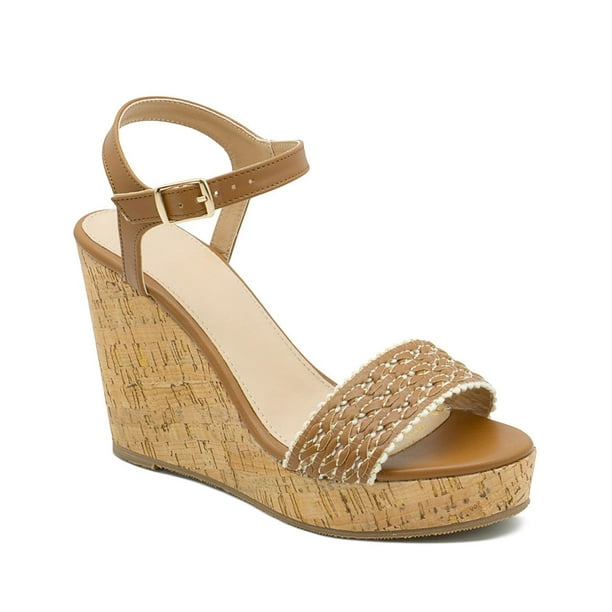 Sandalia Plataforma Para Dama 10.5 Ultra Ligero Color Camel beige 22.5