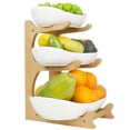 thumbnail image 2 of Frutero SEVEN SPARTA de cerámica de 3 niveles con soporte de bambú, 2 of 7