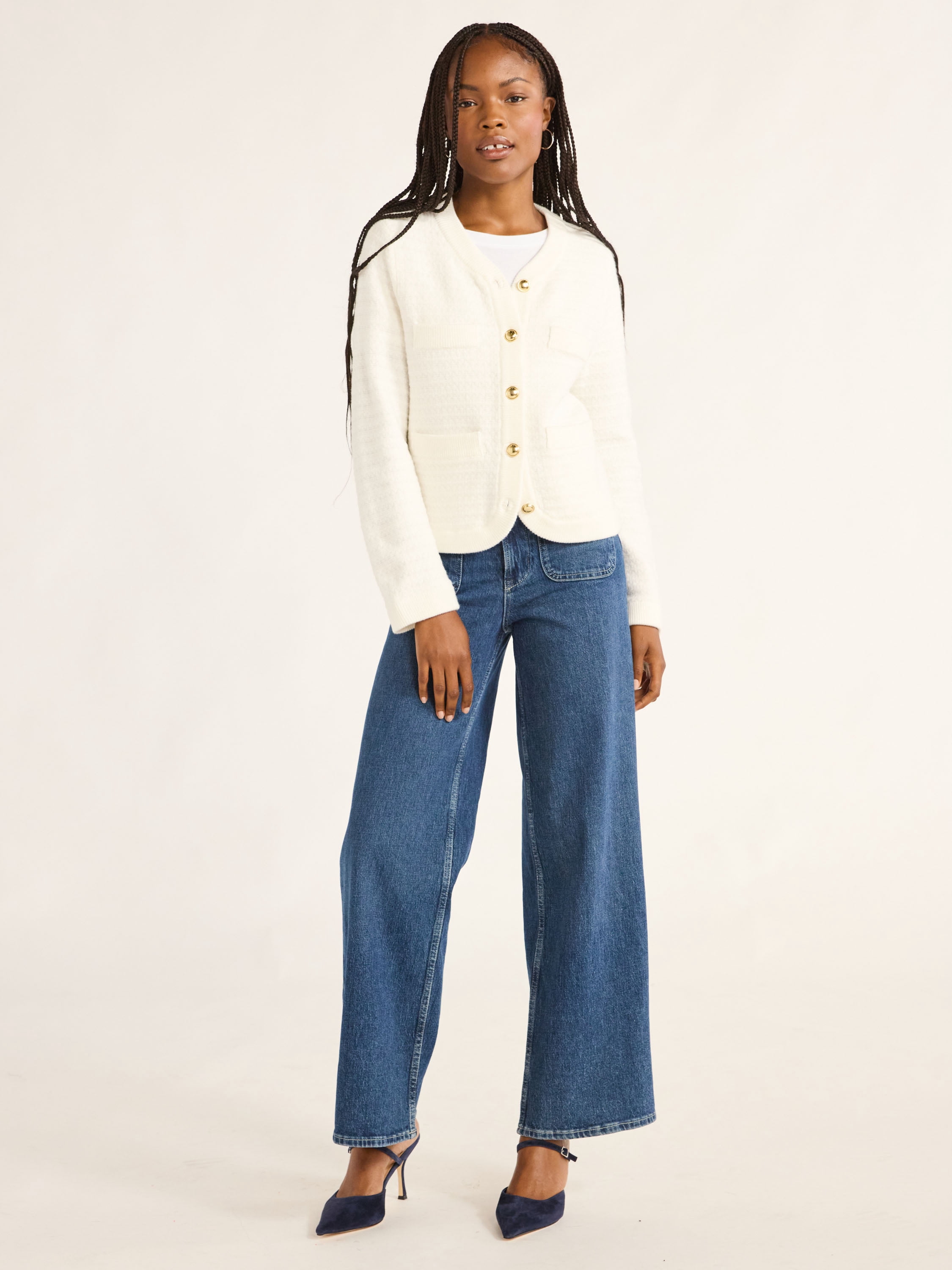 Free Assembly Women’s and Women 's Plus Welt Pocket Cardigan Sweater, Lightweight, Sizes XS-4X