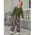 thumbnail image 6 of Arshiner Girls 2 Piece Casual Outfits Twist Front Long Sleeve Sweatshirt & Wide Leg Pants with Pockets Sweatsuit Set, 6 of 6