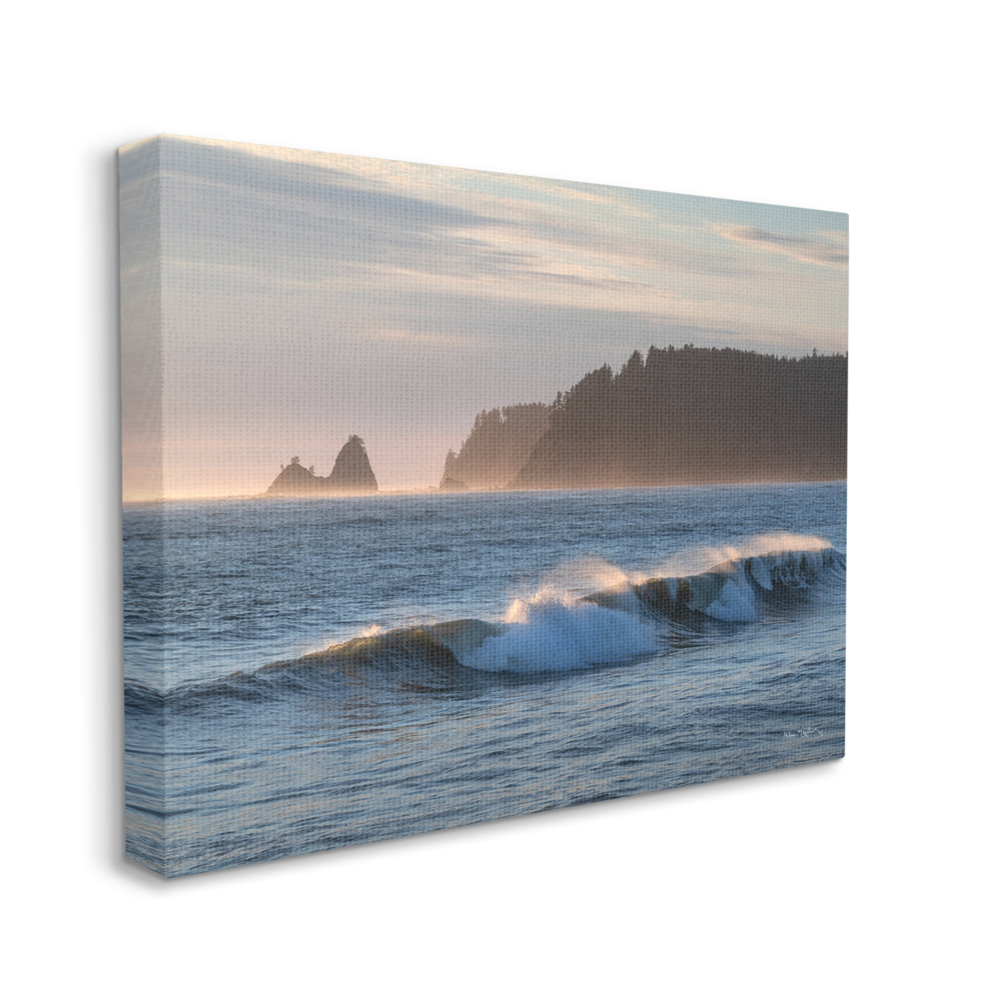 Stupell Industries Rolling Waves Photography Landscape Photography Gallery Wrapped Canvas Art Print Wall Art, 40 x 30