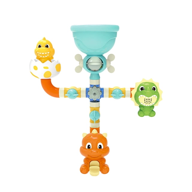Tubo de dinosaurio para baño, rueda de agua, giro divertido, bebé jugando en el agua, juguetes de baño DIY Wmkox8yii HAHFKSH1772