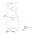 thumbnail image 6 of Kitchen Pantry Cabinet with Countertop,  Kitchen Storage Cabinet, Dining Room Storage Cabinet with Closed & Open Storage, Freestanding Kitchen Storage Cupboard with Drawer & Microwave Shelf, Gray, 6 of 7