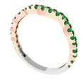 thumbnail image 2 of 0.36 ctw Wedding Band for Women - 18K White/Rose Gold Simulated Emerald Stackable Eternity Ring, 2 of 6