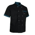 thumbnail image 1 of relayinert Chef Jacket Uniform Short Sleeve Hotel Kitchen Apparel Cook Coat 2XL Black, 1 of 5