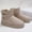 Khaki, variant on Kid's Ankle Snow Boots Buckle Accent Suede Non-Slip Winter Mini Boots Shoes For Boys Girls Little Big Kids