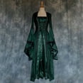 thumbnail image 2 of Idoravan Costume Party Dresses for Women October Party Dresses Women Women‘s ’Renaissance Costume Gown Lace Up Trumpet Sleeves Gothic Medieval Dresses Green XXXL, 2 of 6
