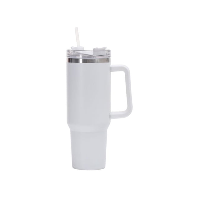 Vaso Térmico 40 oz con Asa, Termo al Vacío de Acero Inoxidable con Pajita, para Mantener Agua, Té, Vino, Café Frío y Caliente