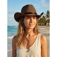 thumbnail image 6 of Gustave Straw Cowboy Hat for Women Men Wide Brim Fedora Sun Hat Shapeable Western Cowgirl Hat Summer Beach Hat with Windproof Chin Strap - Coffee, 6 of 7