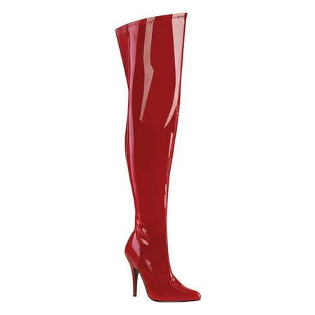 Women's Pleaser Pink Label Seduce 3000WC Wide Calf Thigh High (Best Way To Stretch Leather Boots Calf)