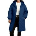 thumbnail image 5 of QATAINLAV Women's Zip Up Warm Hooded Quilted Coat Solid Color Long Winter Puffer Jacket with Pockets for Outdoor Work Skiing, Blue, XXL, 5 of 10